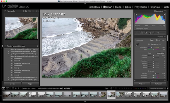 Interface de Lightroom Classic CC