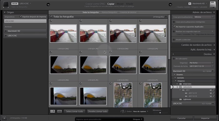 Curso de Lightroom Classic – Capítulo 2: Primera importación de fotografías