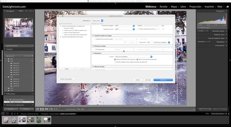 Exportar fotografáis en Lightroom