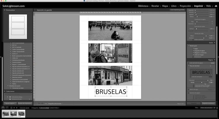 Triptico en Lightroom